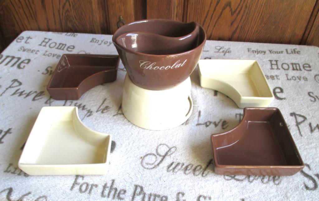 chocolade fondue met kommetjes, Ophalen of Verzenden, Zo goed als nieuw, Overige materialen, Overige typen