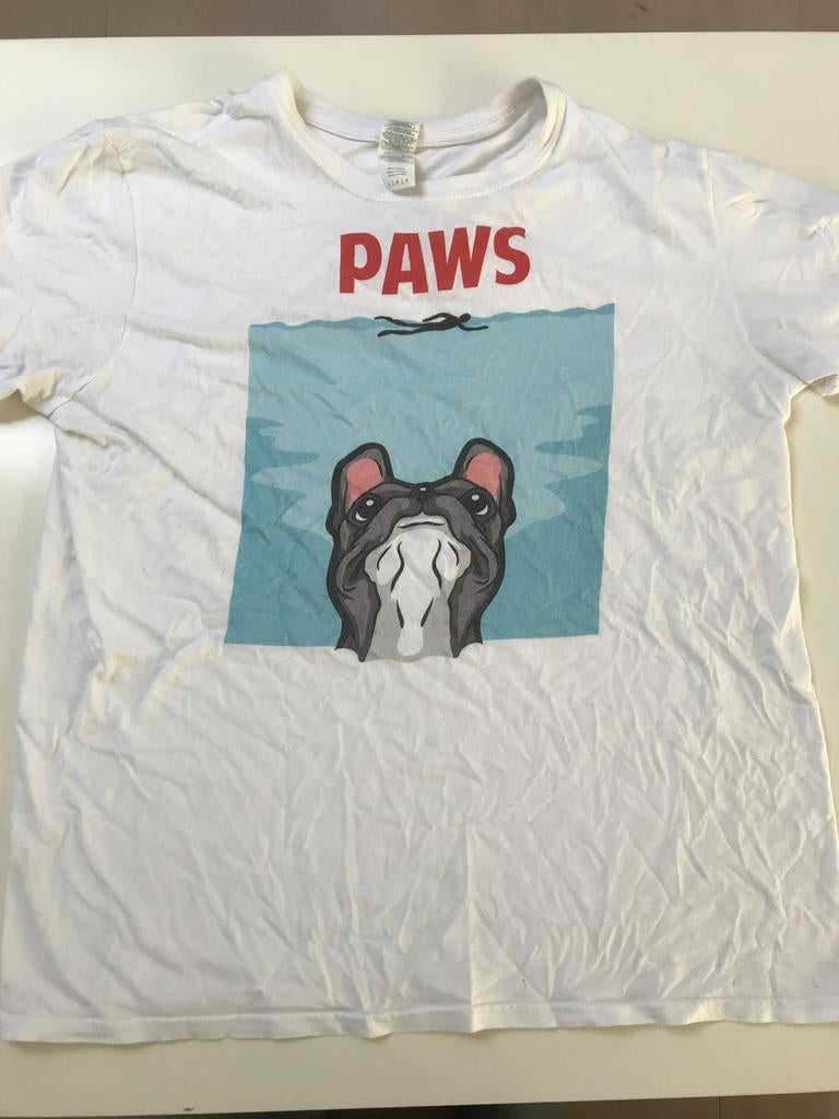 T-Shirt Paws, Ophalen of Verzenden, Zo goed als nieuw, Maat 52/54 (L), Wit