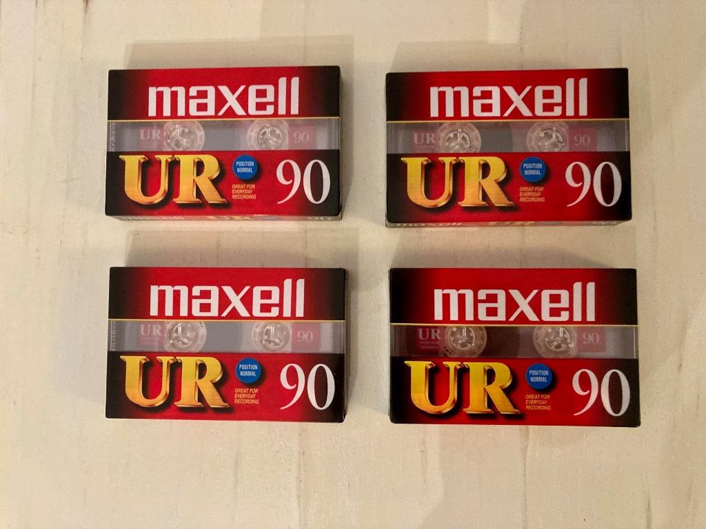 4 cassettes audio Maxell UR 90 sealed et nouveau, Enlèvement ou Envoi, Neuf, dans son emballage, 2 à 25 cassettes audio, Vierge