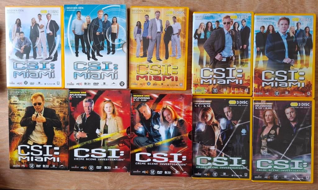 CSI en CSI Miami dvd's - 7€ voor de 10 stuks, Cd's en Dvd's, Ophalen of Verzenden, Zo goed als nieuw