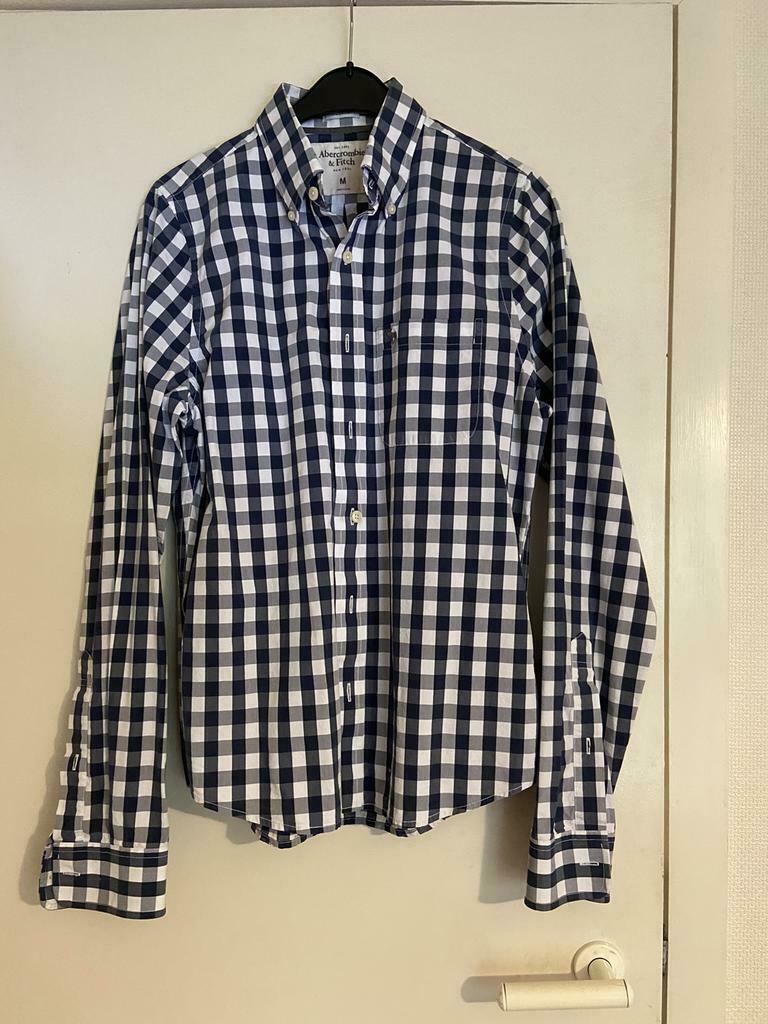 Chemise homme à carreaux - bleu-blanc, Tour de cou 39/40 (M), Comme neuf, Abercrombie & Fitch, Bleu