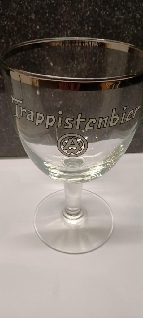 Oud bierglas mooie zilveren rand Westmalle, Enlèvement ou Envoi