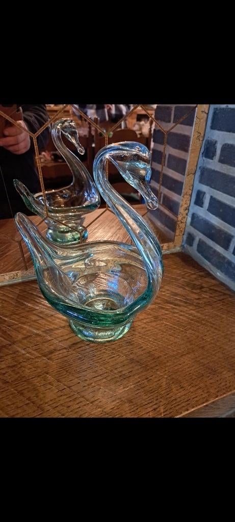 glazen zwaan, schaal van glas, handgemaakt, Antiek en Kunst, Ophalen