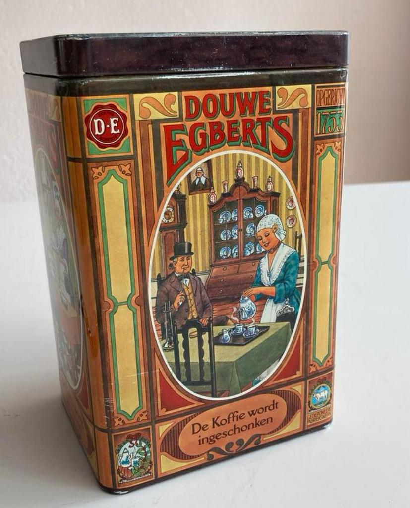 Antiek, Douwe Egberts koffieblik deksel, Verzamelen, Blikken, Verzenden, Overige, Douwe Egberts