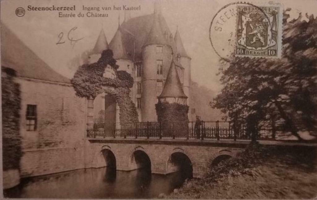 Postkaart Steenokkerzeel Ingang kasteel, Collections, Enlèvement ou Envoi, Avant 1920, Affranchie, Brabant Flamand