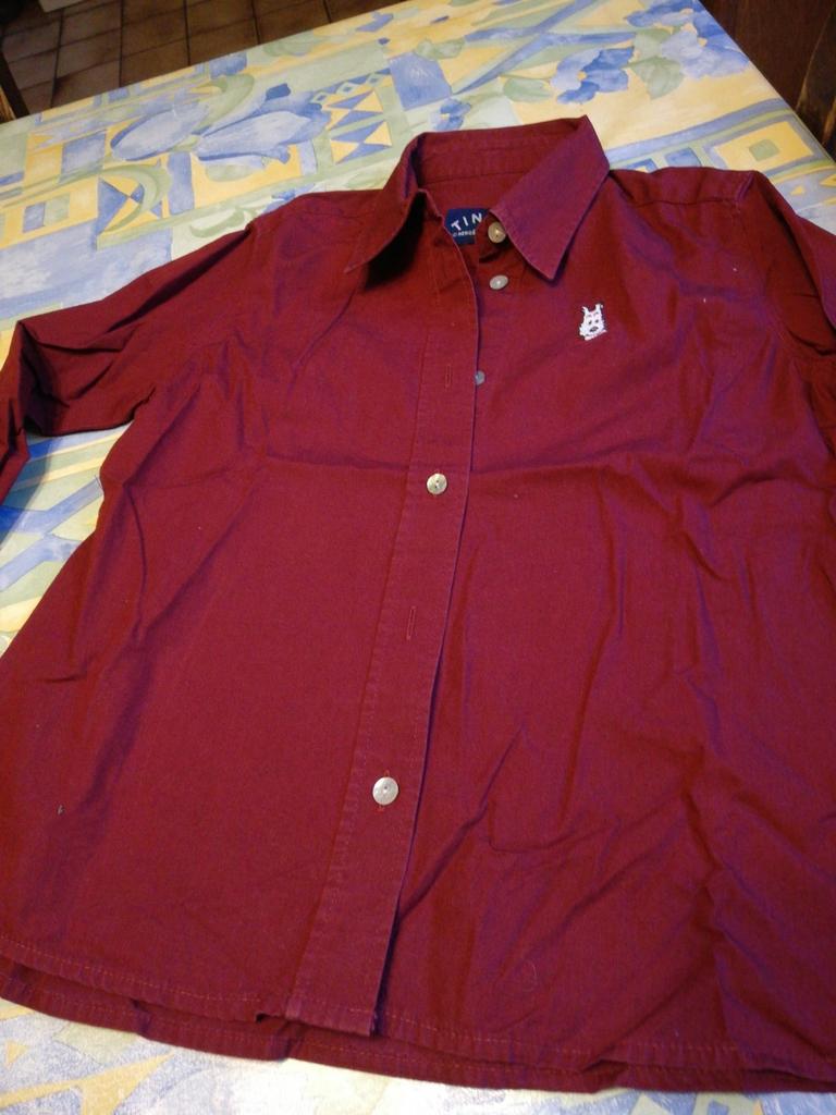 Chemise Tintin couleur bordeaux. Taille 6 ans., Enlèvement ou Envoi, Comme neuf