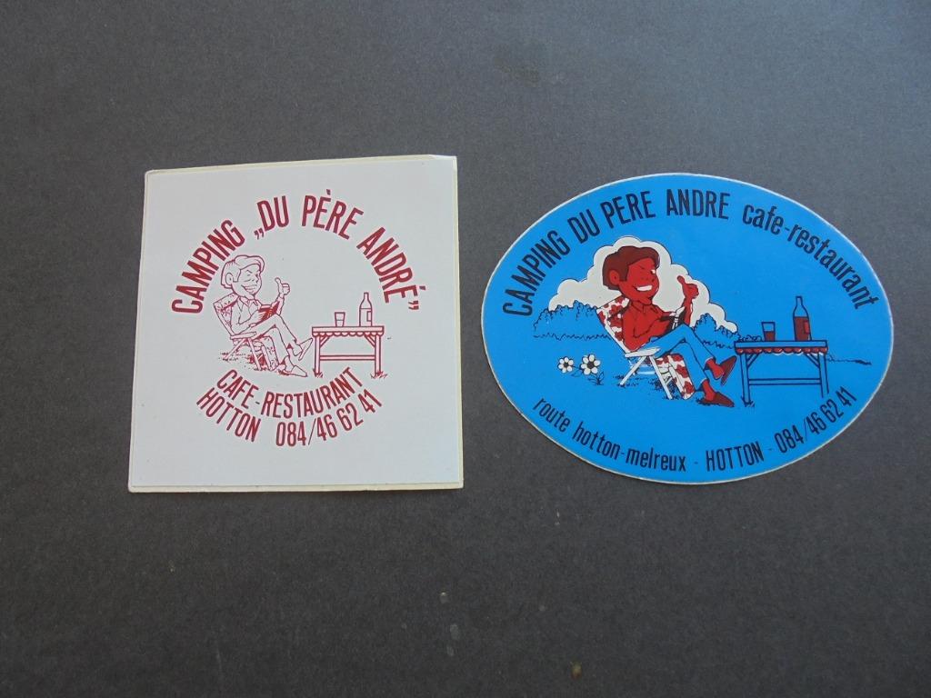 Autocollants : Camping Du Pére André Café restaurant  Hotton, Envoi, Neuf, Société ou Association