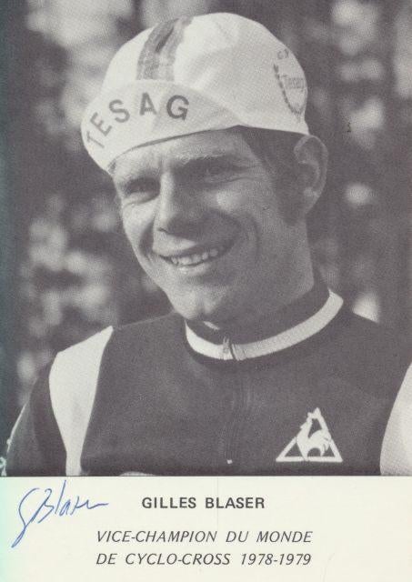 (s43) Gilles Blaser, promotiekaart, gesigneerd, Ophalen of Verzenden, Gebruikt