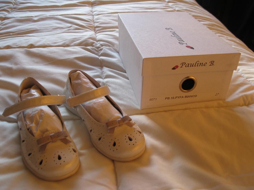 Nieuwe witte ballerina's met strik Pauline B 37, Meisje, Schoenen, Nieuw, Ophalen of Verzenden