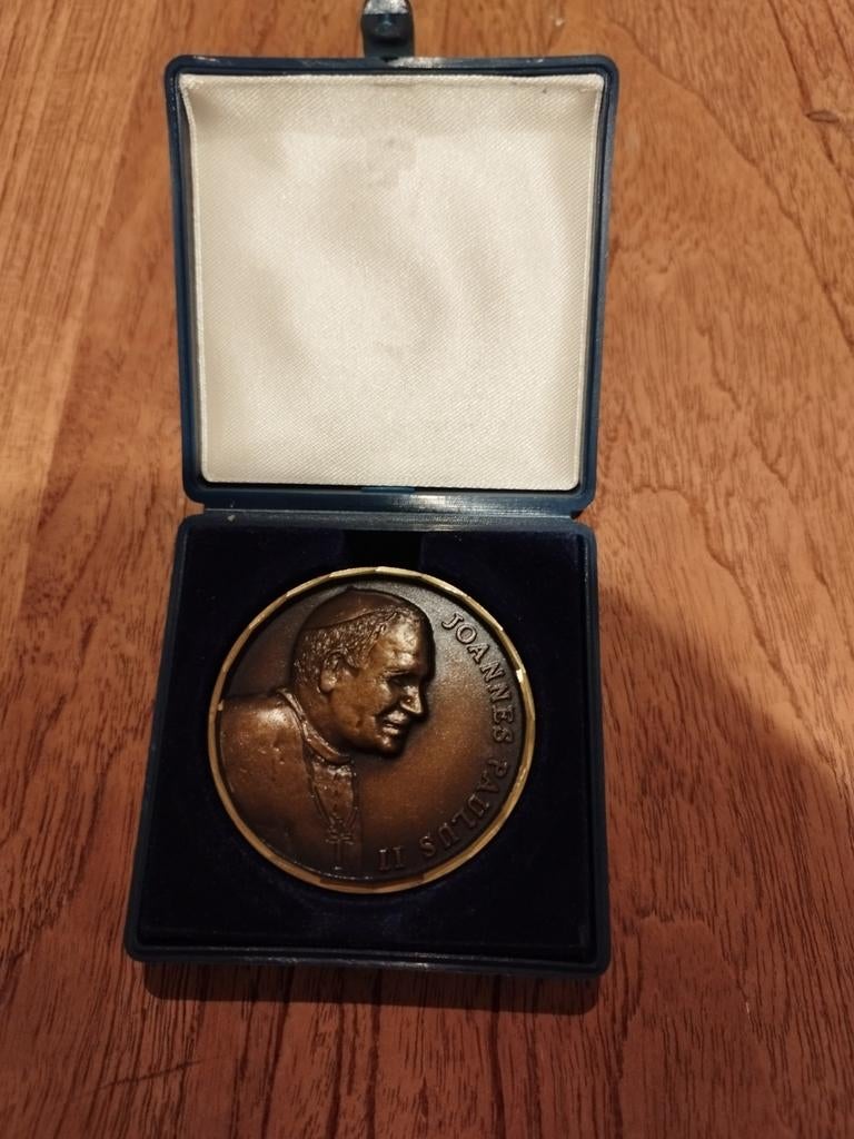 Bronzen medaille penning van Paus Johannes Paulus II., Ophalen of Verzenden