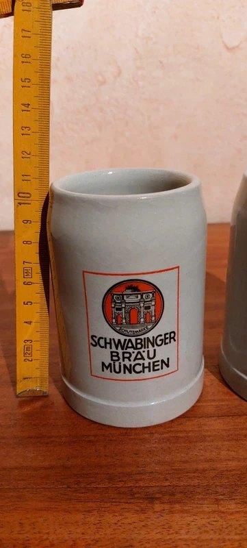 Verres chopes bières Schwabinger bräu münchen 0.5l 50cl, Collections, Enlèvement ou Envoi, Utilisé, Verre à bière