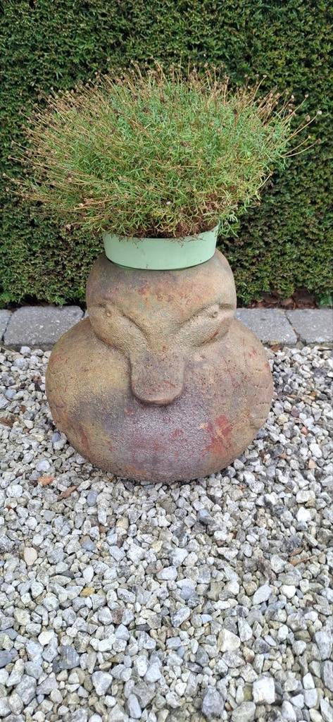 Vintage terracotta eendenbloempot, verweerde uitstraling, Ophalen