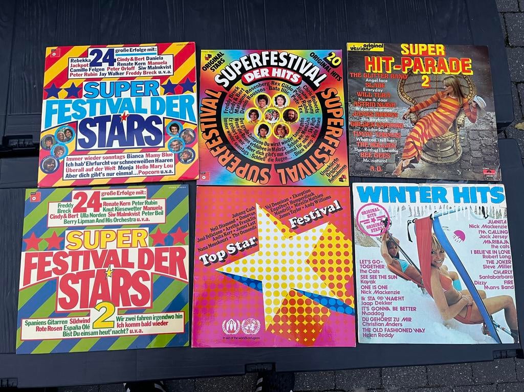 Pakket 15 LP’S Verschillende genres/compilaties(zie foto’s), Cd's en Dvd's, Ophalen, Gebruikt, Overige genres
