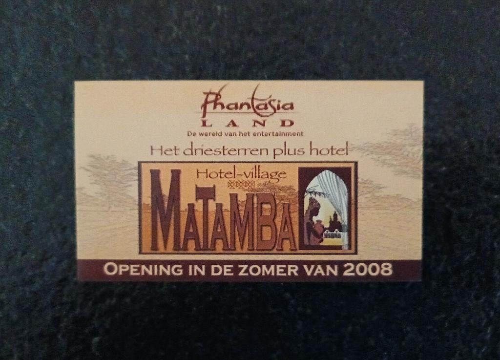 Sticker Phantasialand - Hotel Matamba, Verzamelen, Verzenden, Nieuw