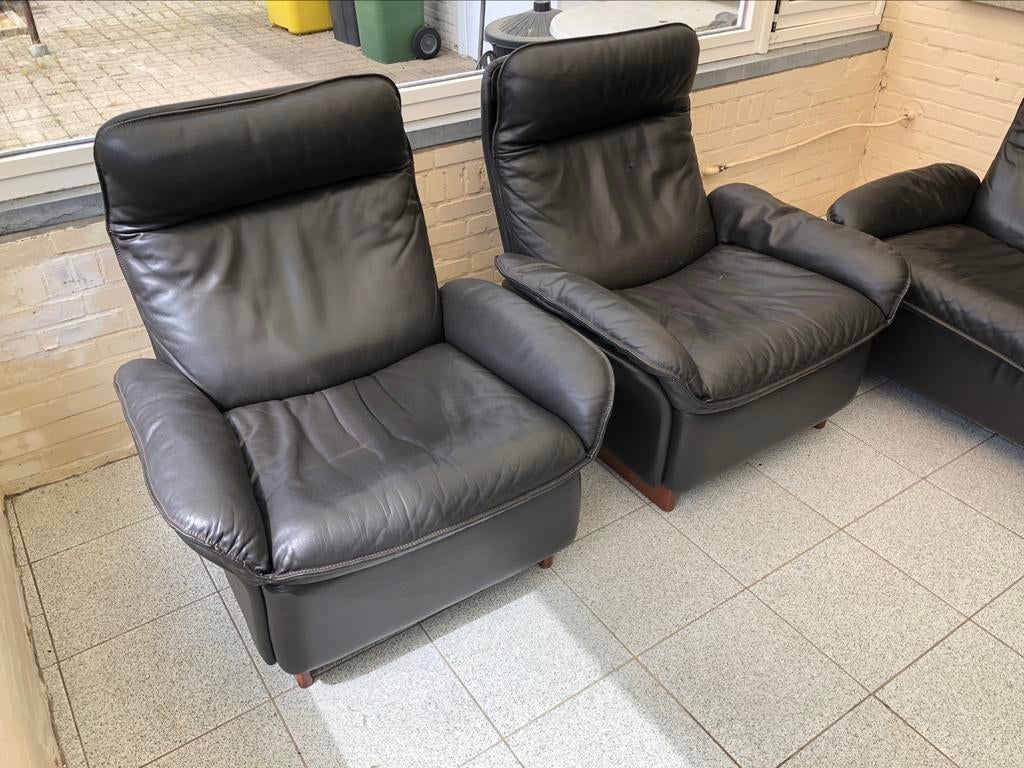 de Sede DS49 salon: driezit, 2 x eenzit, Maison & Meubles, Canapés | Coins salons complets, Utilisé, Bois, Cuir, Enlèvement