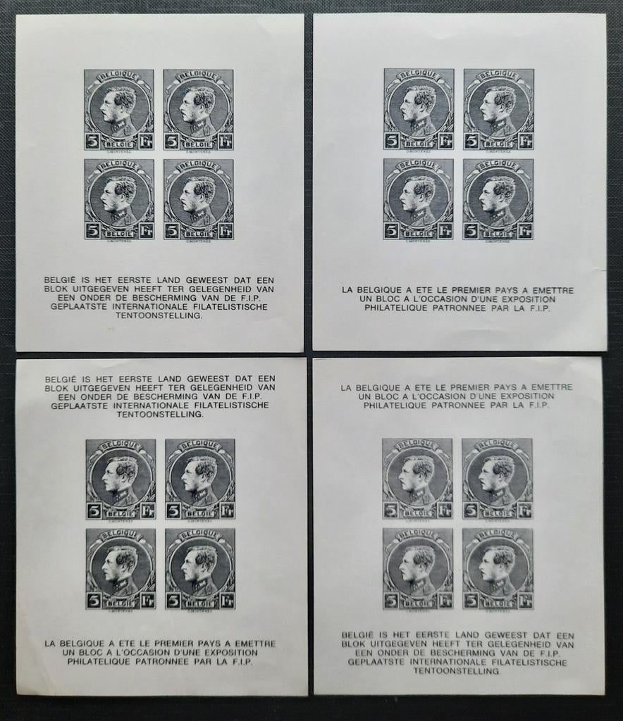 België: OBP Z/W BL 1 - Montenez 1924., Postzegels en Munten, Koninklijk huis, Ophalen of Verzenden, Zonder stempel, Postfris