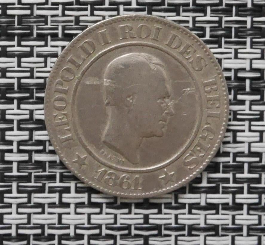 BELGIQUE 20 Centimes 1861 Léopold Ier, Envoi, Métal, Monnaie en vrac