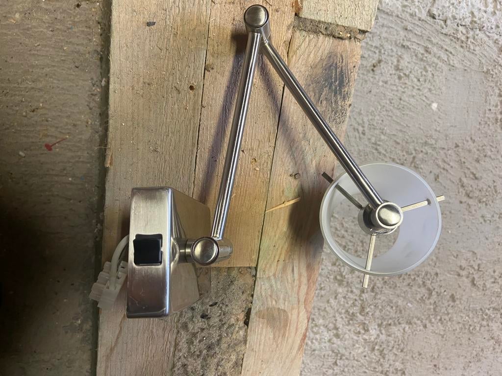 Wandlampen inox, Huis en Inrichting, Ophalen, Zo goed als nieuw, Glas