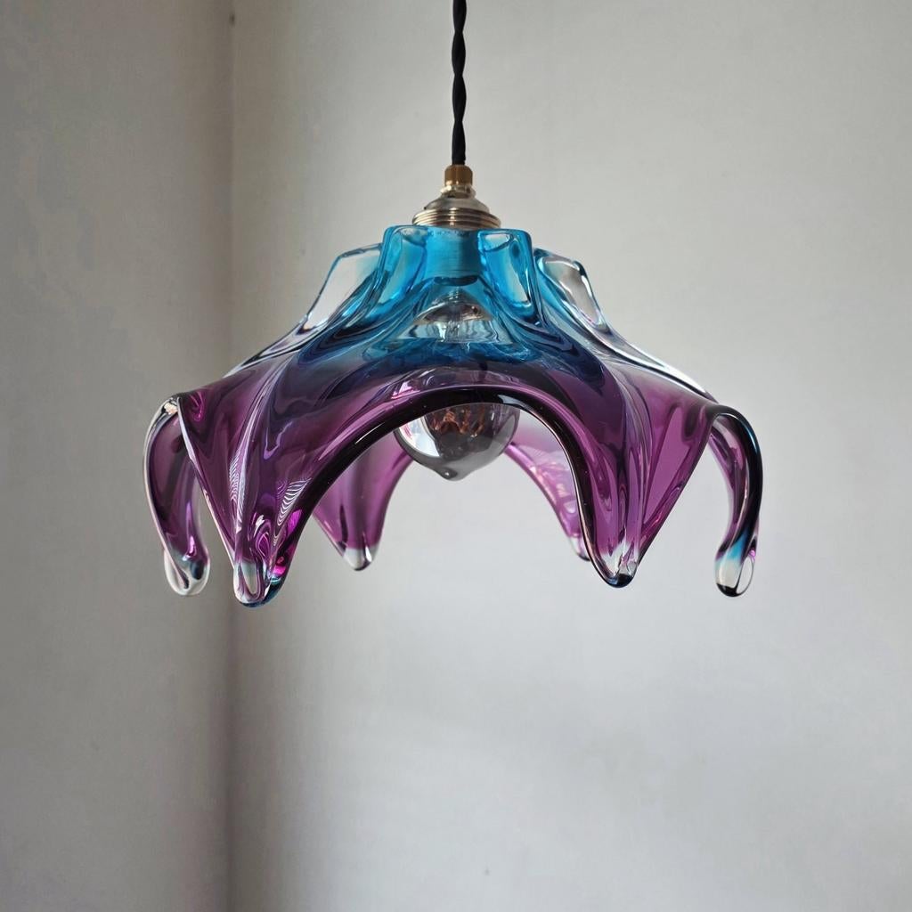 Lampe suspendue vintage en verre de Murano., Enlèvement ou Envoi
