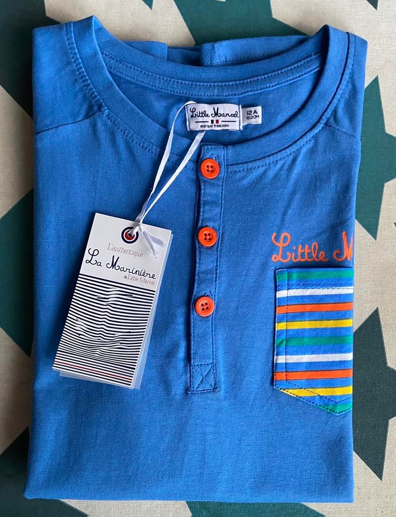 T-shirt Little Marcel bleu - 152 (12 ans) - 7€, Kinderen en Baby's, Nieuw, Jongen