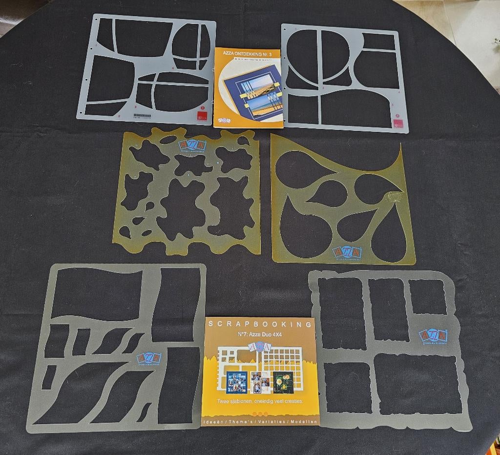 6 sjablonen + 2 voorbeeldenboekjes (serie 3), Hobby & Loisirs créatifs, Scrapbooking, Enlèvement ou Envoi, Comme neuf, Cadre ou Pêle-mêle