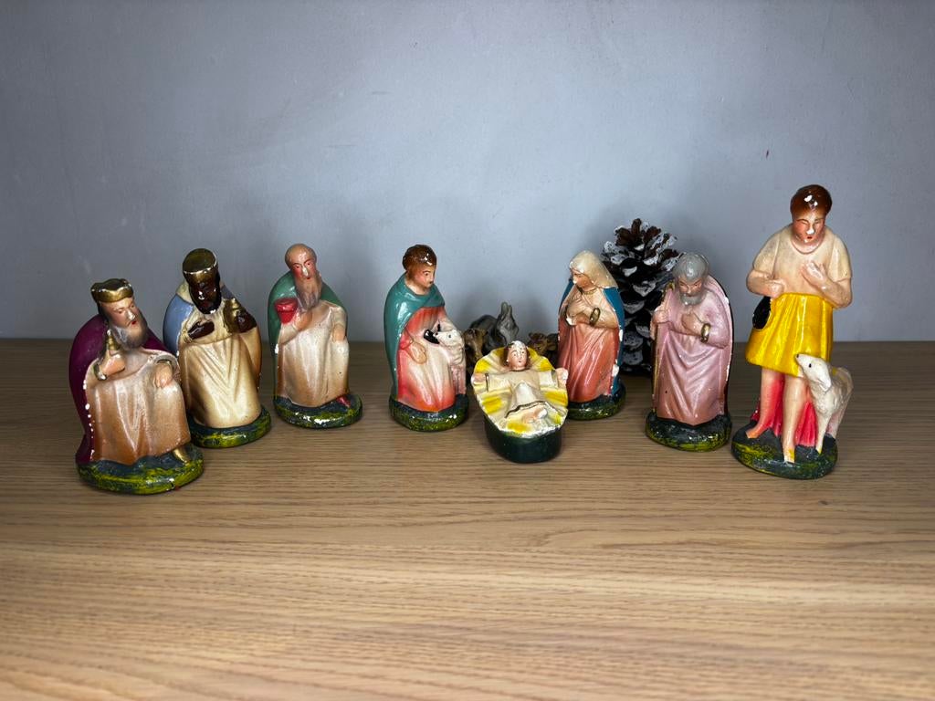 Vintage kerststalletje, Diversen, Kerst, Ophalen, Gebruikt