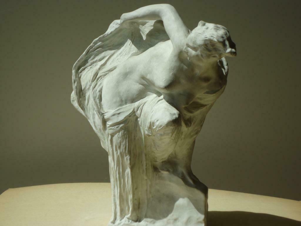 J.P VAN BIESBROECK femme nue au drapé art nouveau jugendstil, Antiek en Kunst, Ophalen