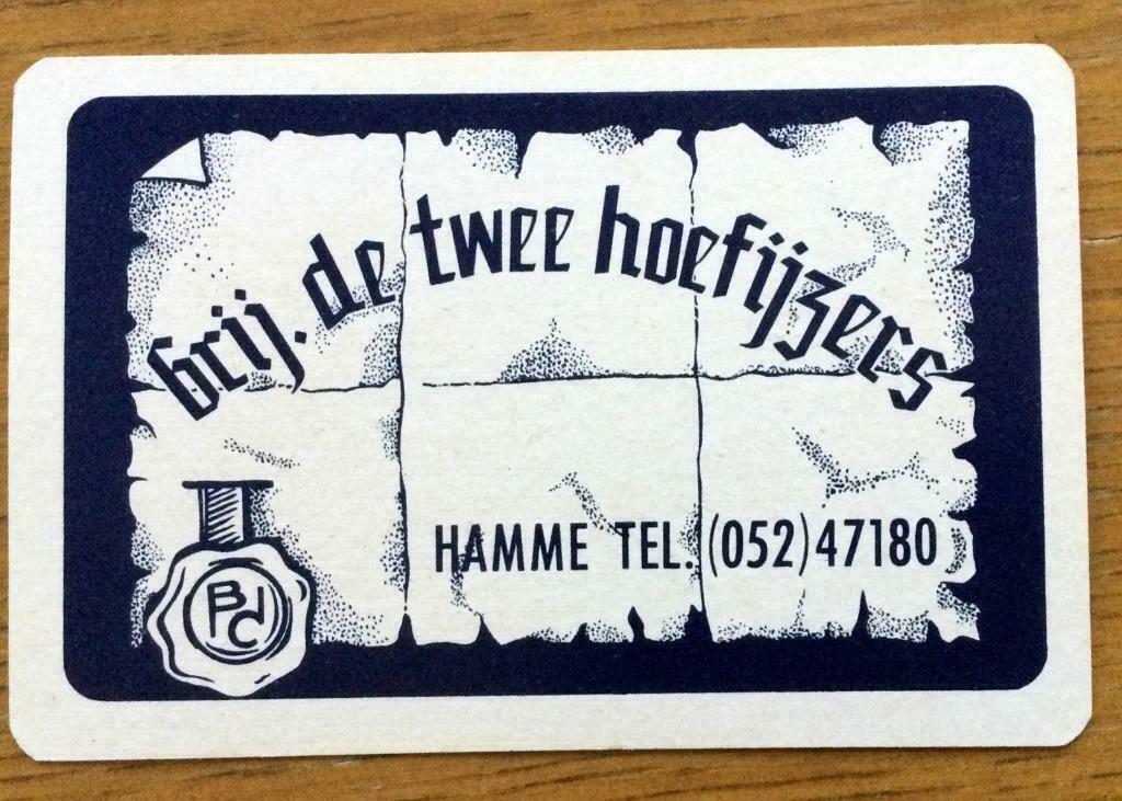 Speelkaart brouwerij de 2 hoefijzers Hamme, Ophalen of Verzenden, Zo goed als nieuw