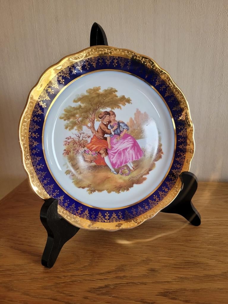 Limoges France handgeschilderd bord – Fragonard‑stijl, perfe, Enlèvement ou Envoi