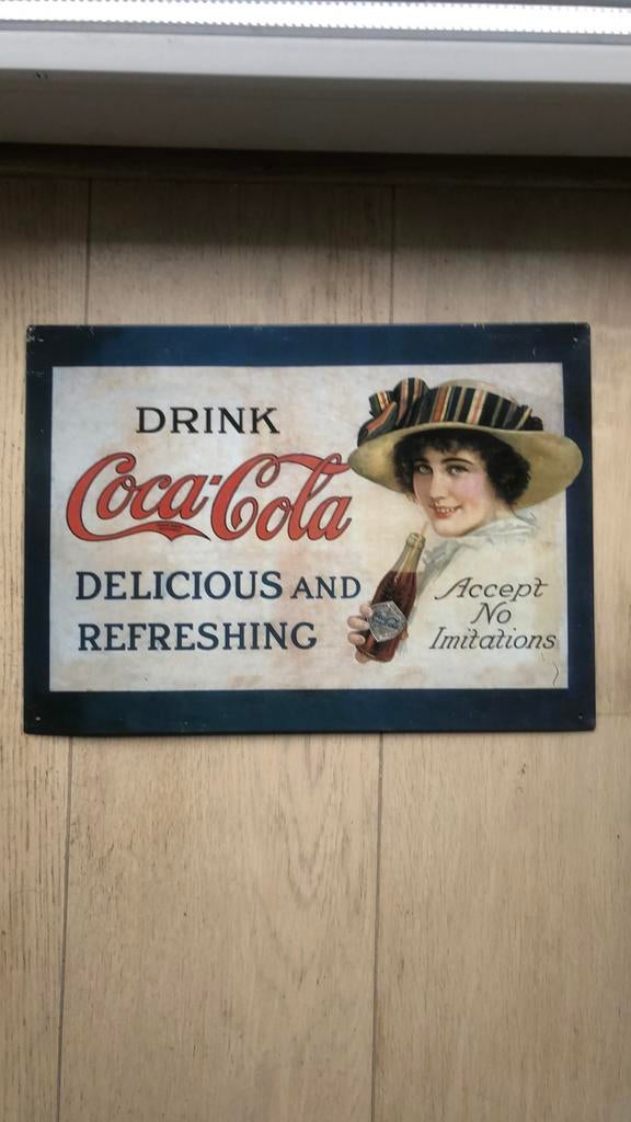 Panneau publicitaire Coca-Cola., Enlèvement, Comme neuf, Panneau publicitaire