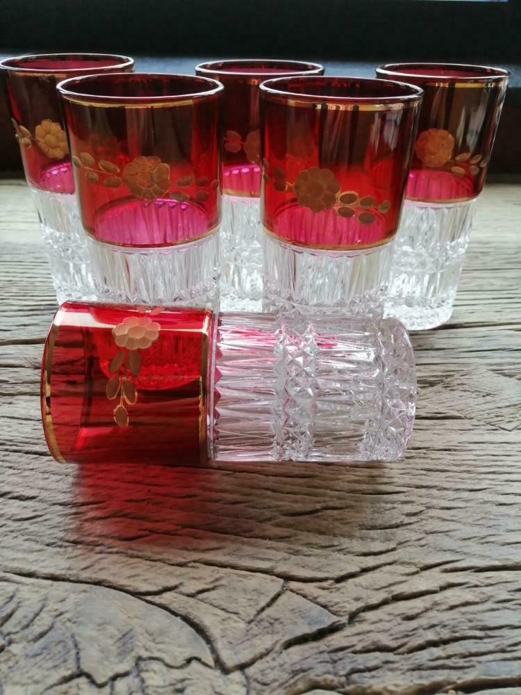 Verres Vintage en Cristal de Bohême, Enlèvement ou Envoi