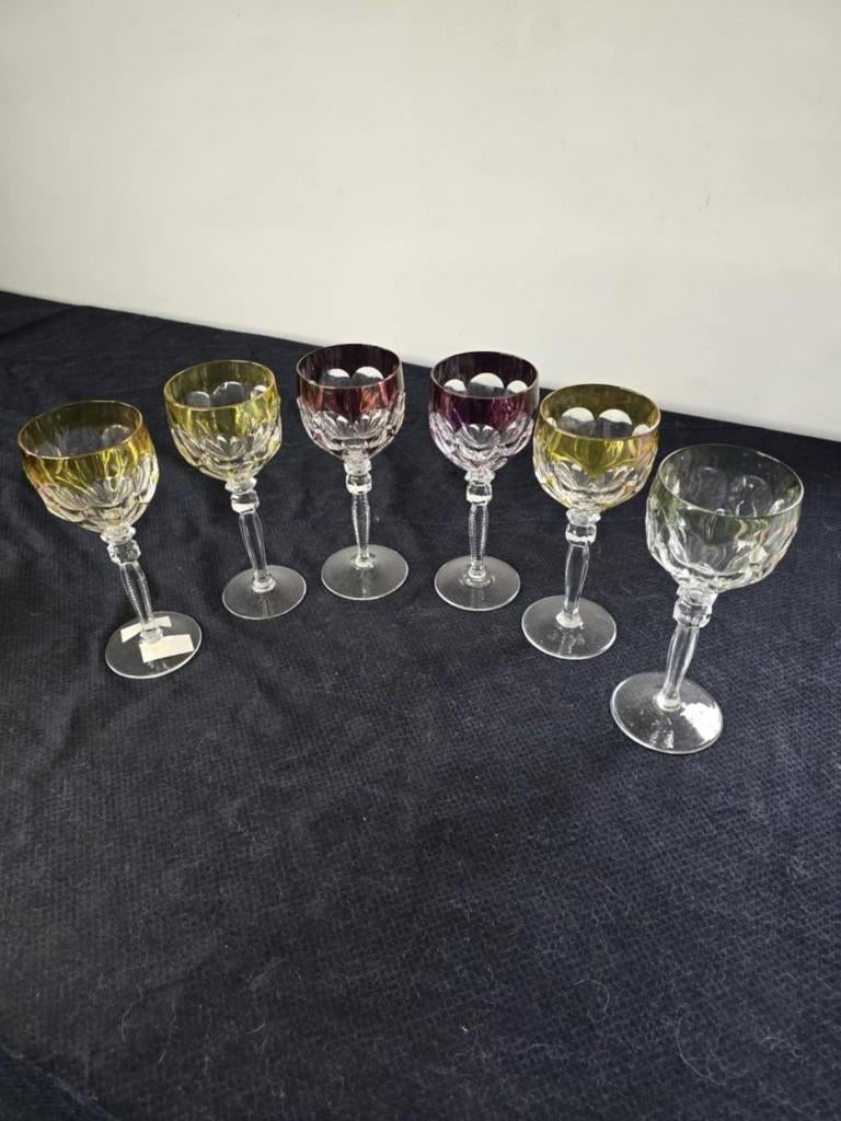 Set van 6 Rijnwijnglazen - HOFBAUER kristal, Antiek en Kunst, Ophalen of Verzenden