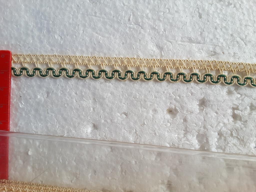 galon ajouré 15  mm écru et fil vert G1544, Enlèvement ou Envoi, Neuf