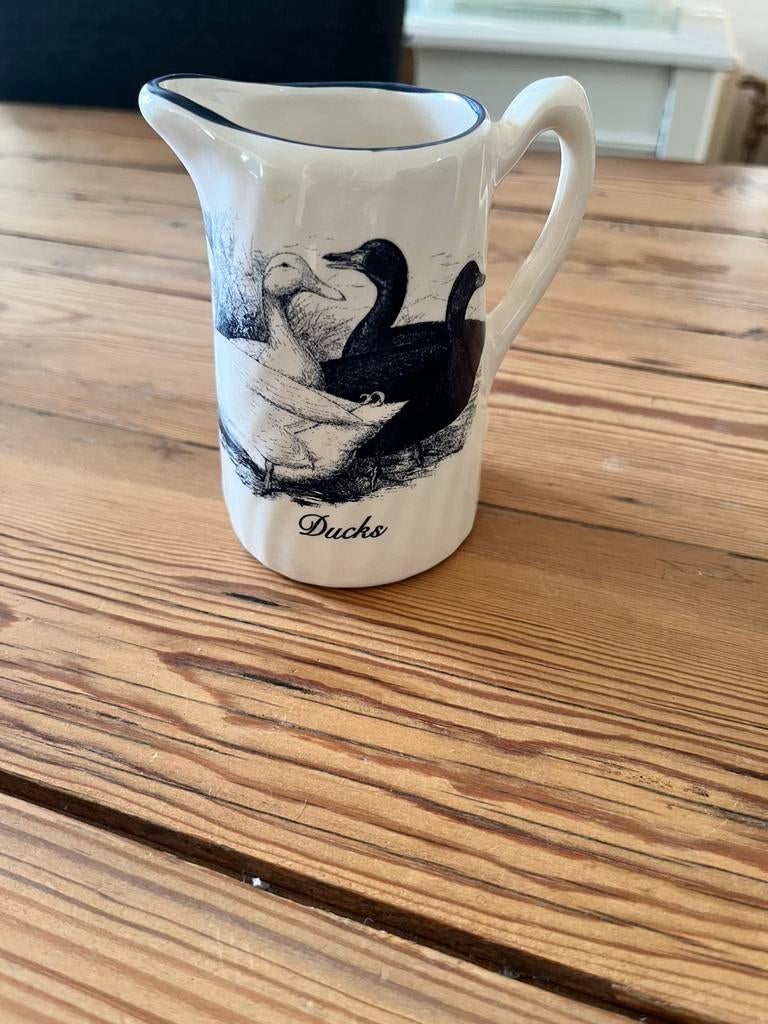 Klein melkpotje keramiek eendjes, Ophalen of Verzenden