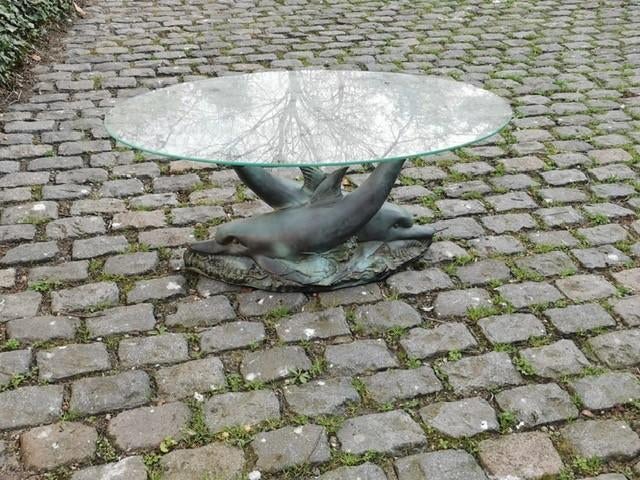 vintage dolfijn salontafel, Ophalen, Gebruikt