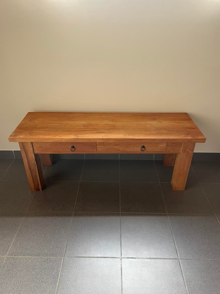 Volle teak moet weg, Huis en Inrichting, Tafels | Sidetables, Ophalen, Zo goed als nieuw