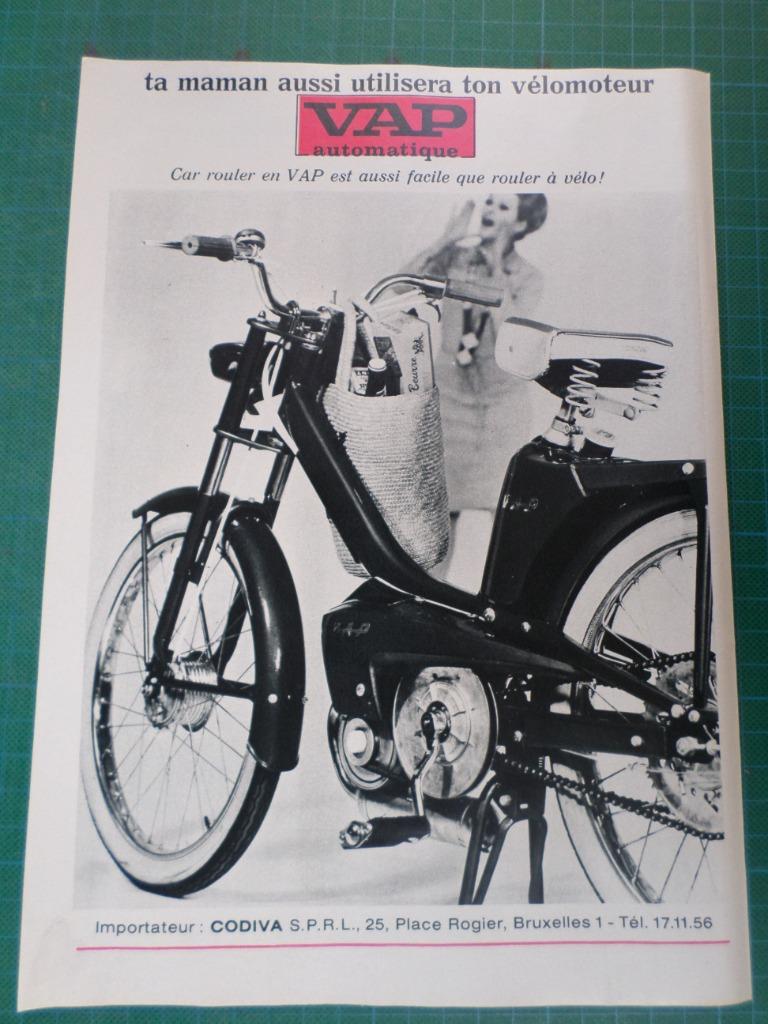 VAP vélomoteur - publicité papier - 1966, Enlèvement ou Envoi, Utilisé, Autres types