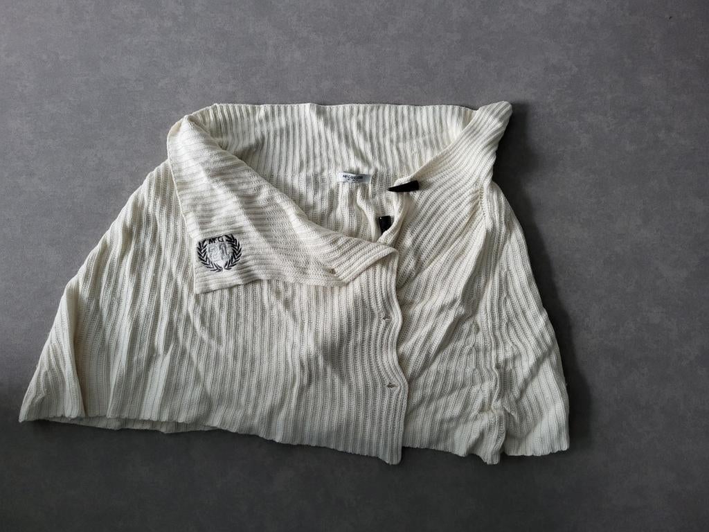Gebreide poncho McGregor ecru met wol/katoen, Kleding | Dames, Maat 38/40 (M), Wit, Mc Gregor, Ophalen of Verzenden
