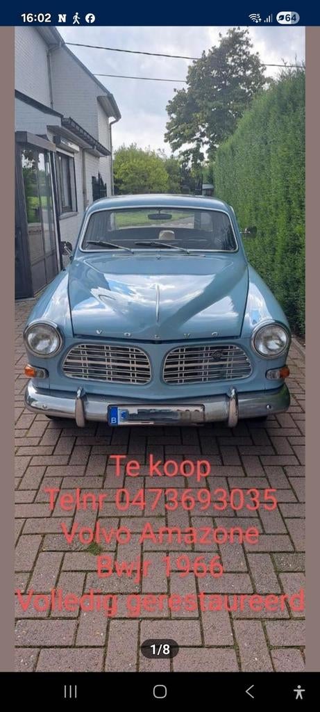 Volvo Amazone oldtimer, Auto's, 4 deurs, Zwart, Blauw, Leder
