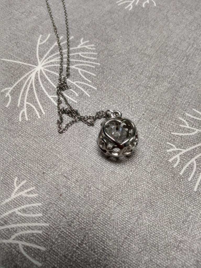 Collier cœur blanc, Enlèvement ou Envoi, Blanc, Argent, Avec pendentif