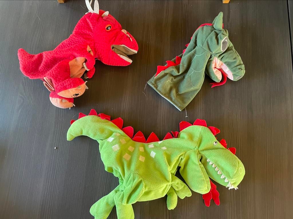 Draak, dino handpop, Kinderen en Baby's, Ophalen of Verzenden, Zo goed als nieuw