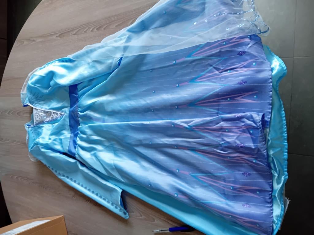 Verkleed kleedje frozen maat 7-8, Ophalen, Zo goed als nieuw, 122 t/m 128, Meisje
