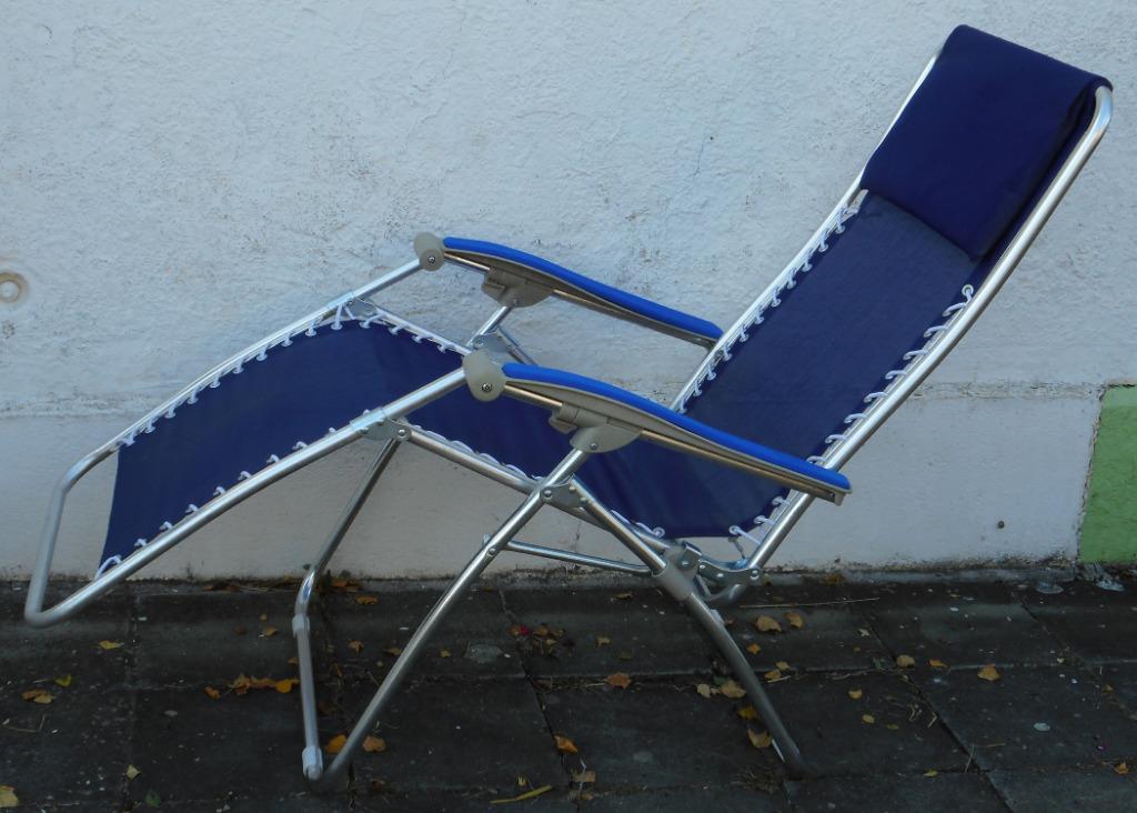Chaise longue zéro-gravité pliante, Jardin & Terrasse, Chaises longues, Enlèvement, Comme neuf, Textilène, Réglable