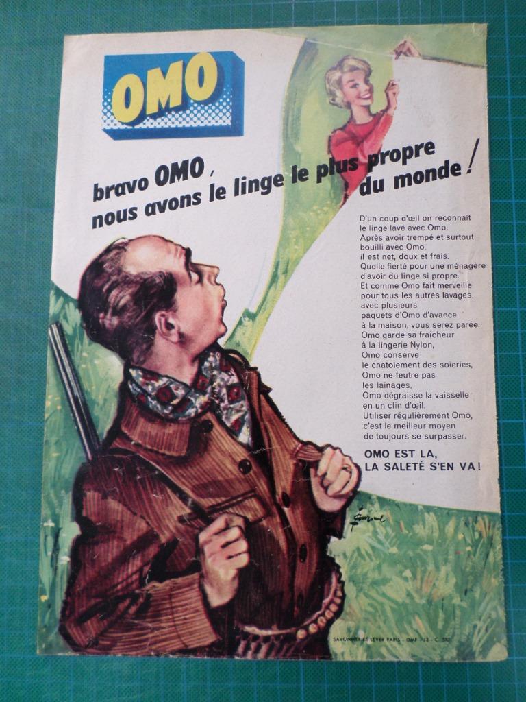 OMO lessive - publicité papier - 1960, Collections, Enlèvement ou Envoi, Utilisé, Autres types