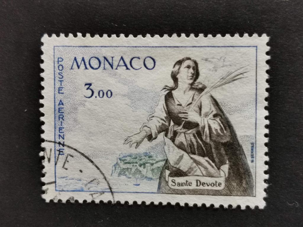 Monaco 1960 - luchtpost - Sainte Dévote, Ophalen of Verzenden, Monaco, Gestempeld