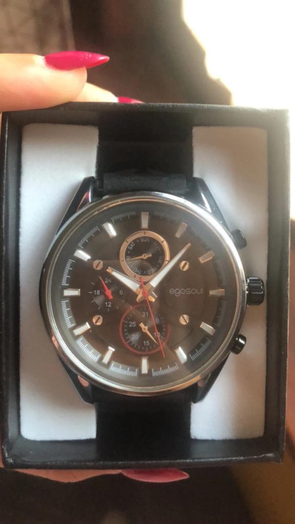 Montre homme, Handtassen en Accessoires, Horloges | Heren, Overige merken, Leer, Polshorloge, Nieuw