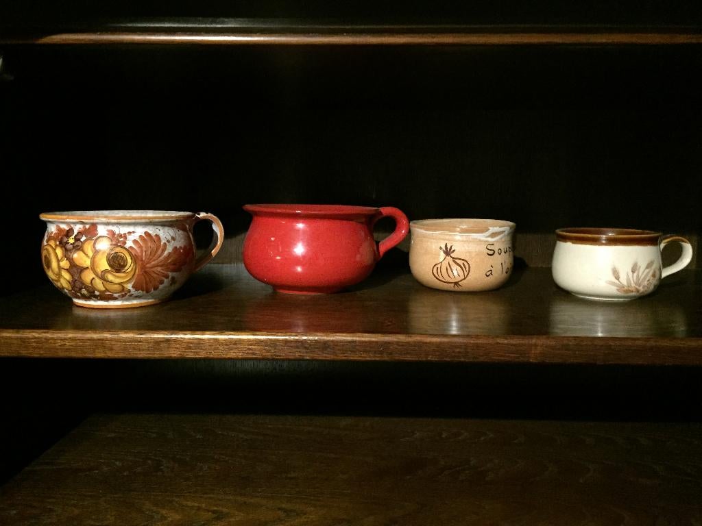 Lot antieke stenen poten (Tassen), Ophalen of Verzenden