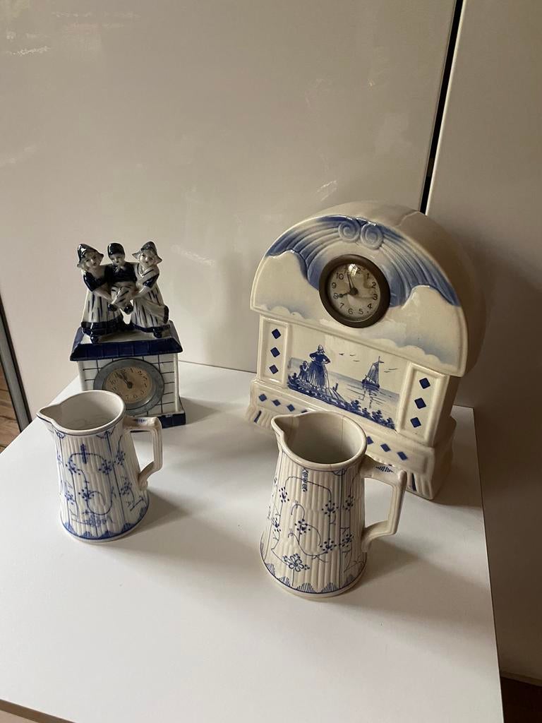 Mooie blauw-witte set in porselein, Antiek en Kunst, Ophalen