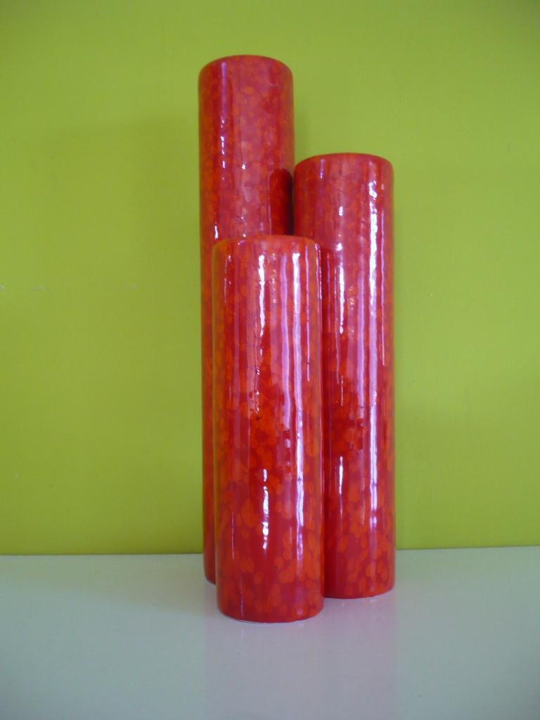 Prachtige vintage sixties / seventies koker vaas Italy, Antiquités & Art, Antiquités | Céramique & Poterie, Enlèvement ou Envoi