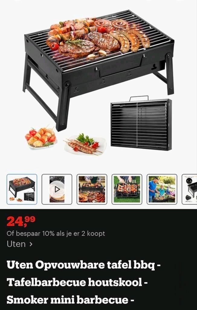 Bbq op houtskool, Ophalen of Verzenden, Nieuw